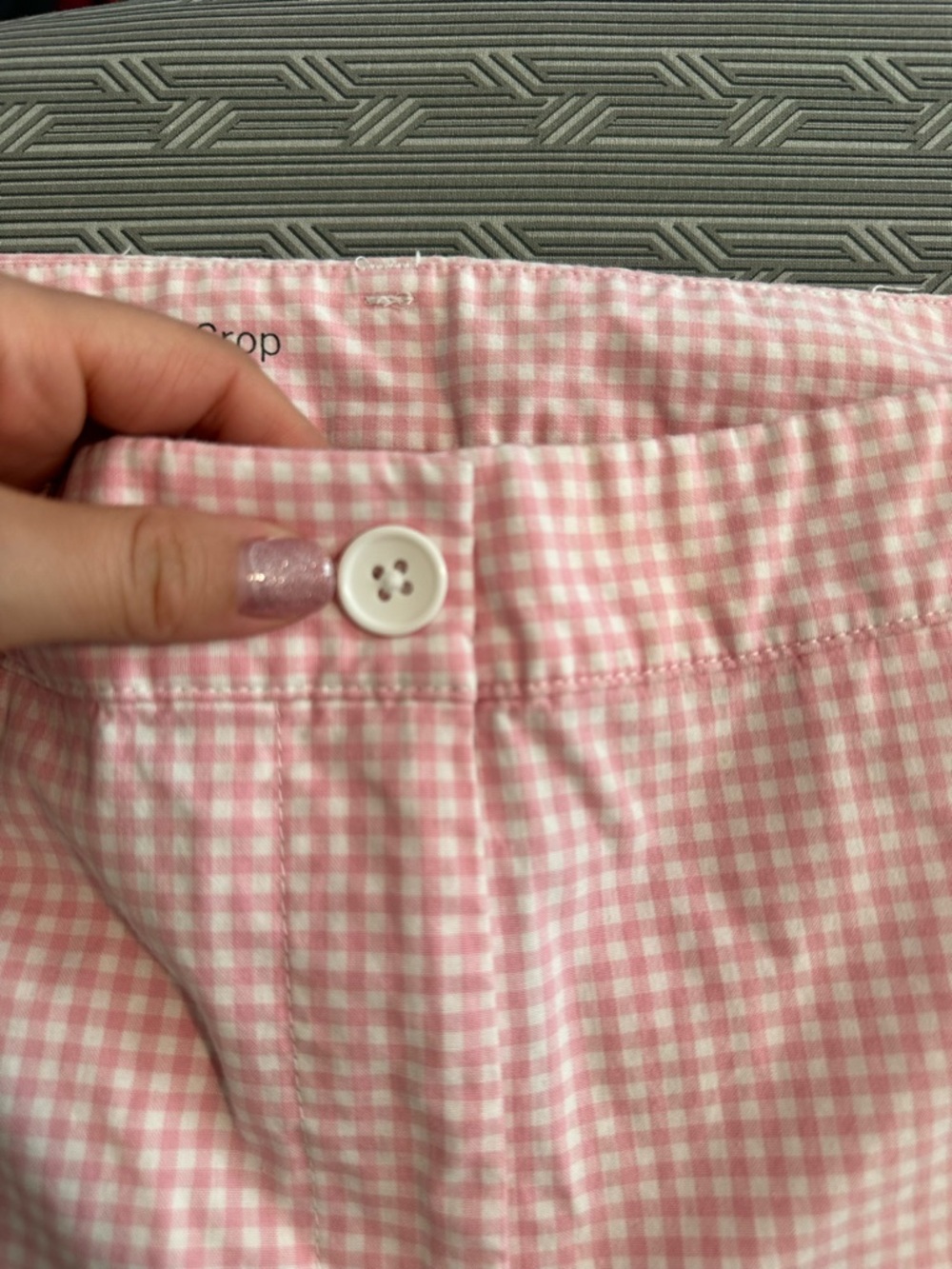 Pink Gingham Crop Pants - Picture 7 of 14